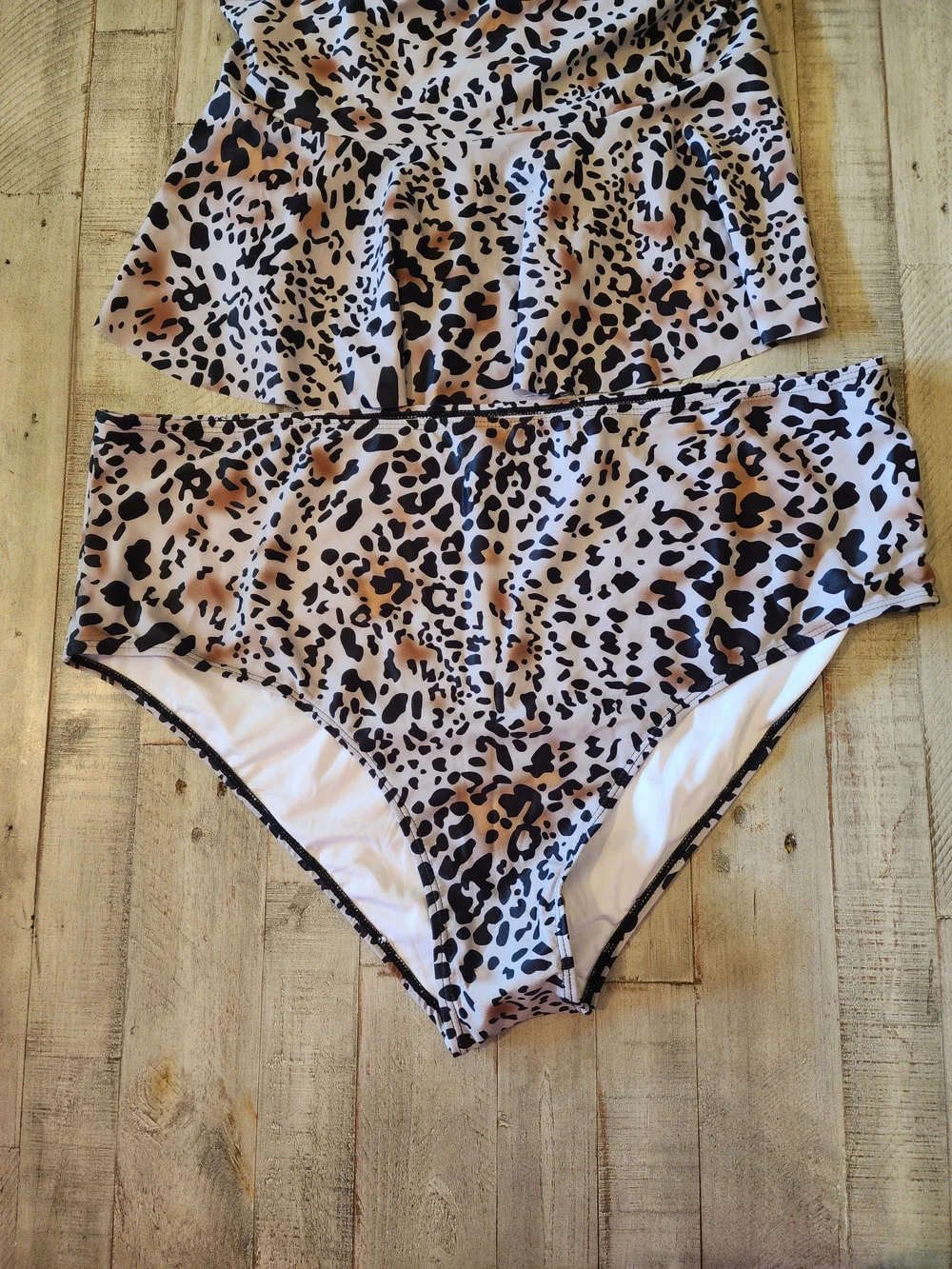 Leopard Print Peplum Two-Piece Tankini